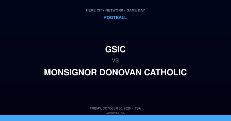 GSIC vs. Monsignor Donovan Catholic — Football Game Day — Athens, GA — Oct 30, 2026