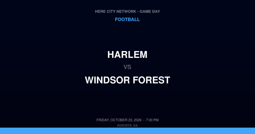 Harlem vs. Windsor Forest — Football Game Day — Savannah, GA — Oct 23, 2026