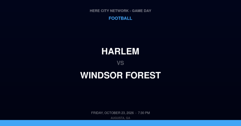 Harlem vs. Windsor Forest — Football Game Day — Savannah, GA — Oct 23, 2026