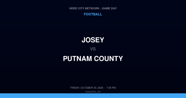 Josey vs. Putnam County — Football Game Day — Eatonton, GA — Oct 30, 2026