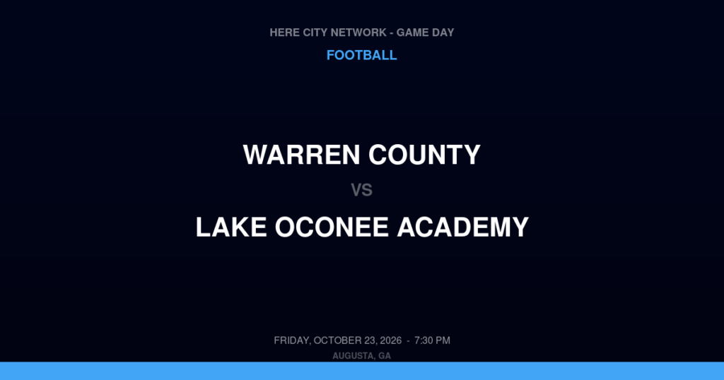 Warren County vs. Lake Oconee Academy — Football Game Day — Greensboro, GA — Oct 23, 2026