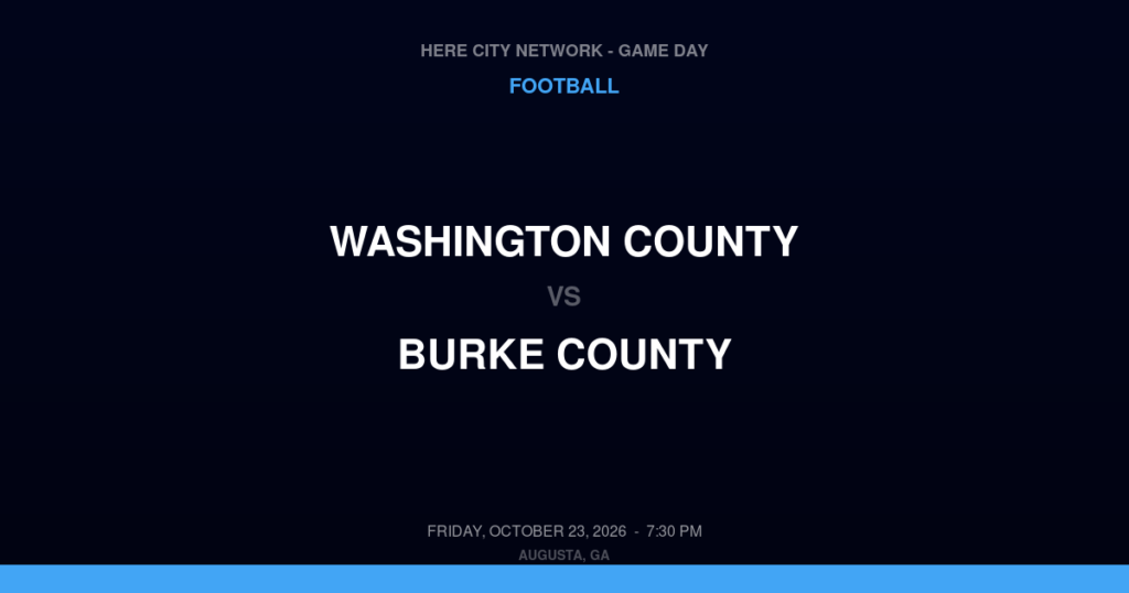 Washington County vs. Burke County — Football Game Day — Waynesboro, GA — Oct 23, 2026